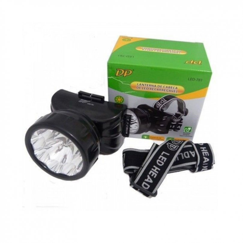 Lanterna De Led  Para Cabeça Dp-781 Recarregável