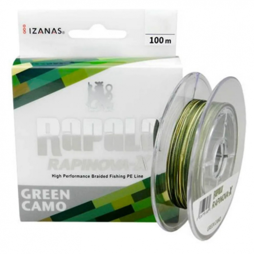Linha Multifilamento Rapala Rapinova-x X4 100m - Green Camo 0,30