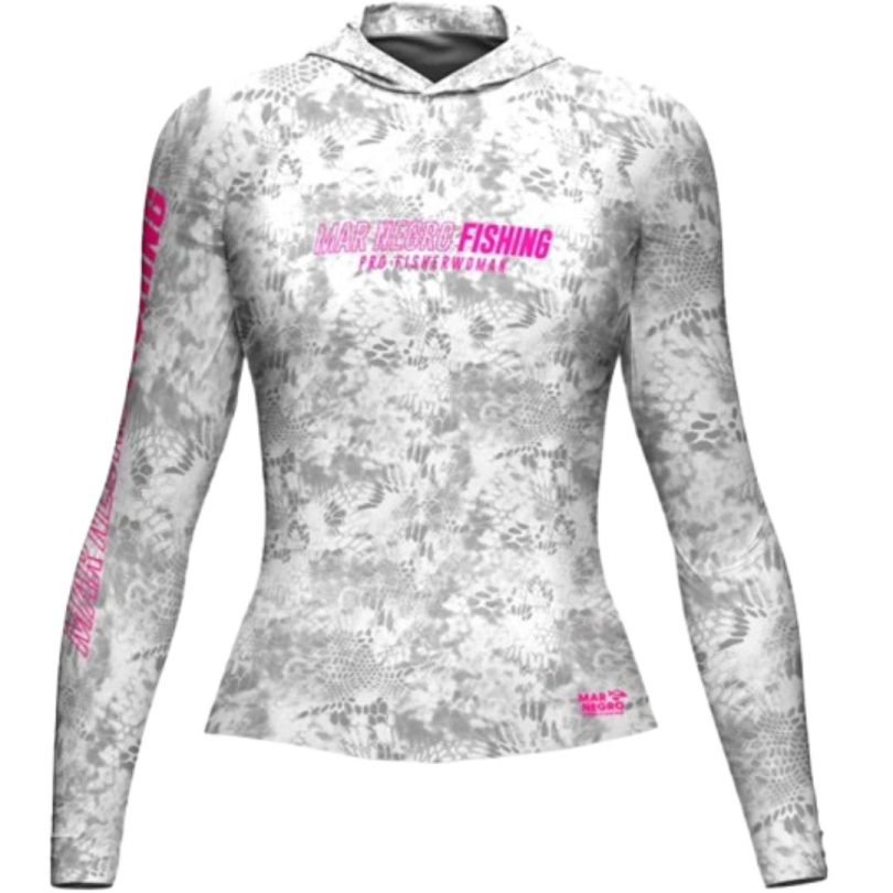 Camiseta de Pesca Mar Negro X Protection com Capuz Clear (P ao GG)