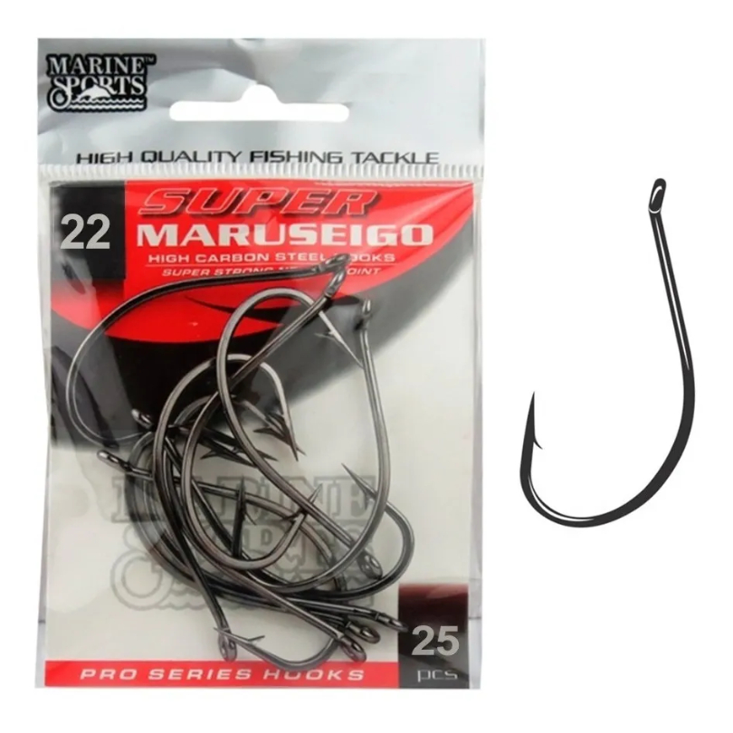 Anzol Super Maruseigo Blacknickel 22 Com Fisga