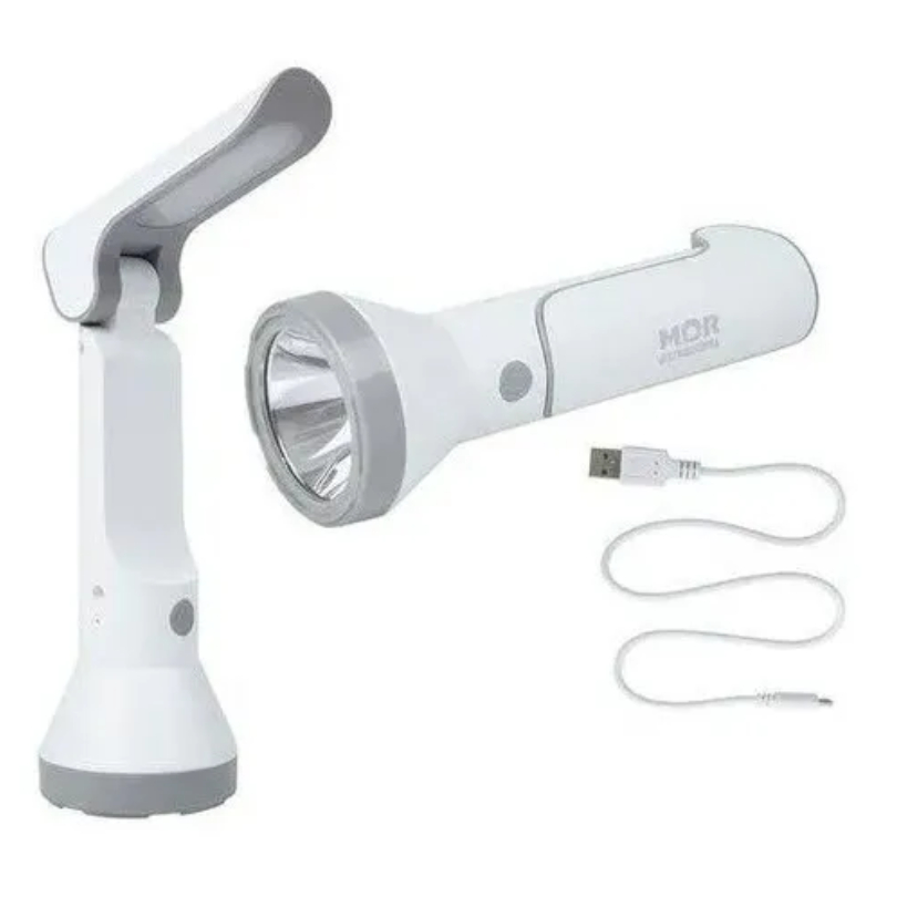 Lanterna Power Led Recarregável Branca - Mor life