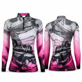 Camisa de pesca feminina New fisher com proteção UV (infantil ao EX)