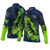 Camiseta Pesca Esportiva Mar Negro Infantil Premium Tucunaré Azul